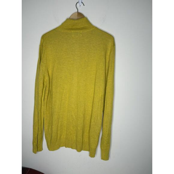 Cigar Couture Mens 2XL Turtle Neck Sweater Merino Wool Blend Mustard Yellow - Picture 3 of 7